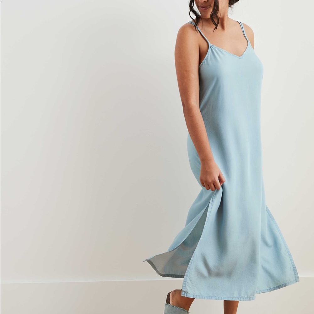 Aerie Chambray MIDI Slip Dress